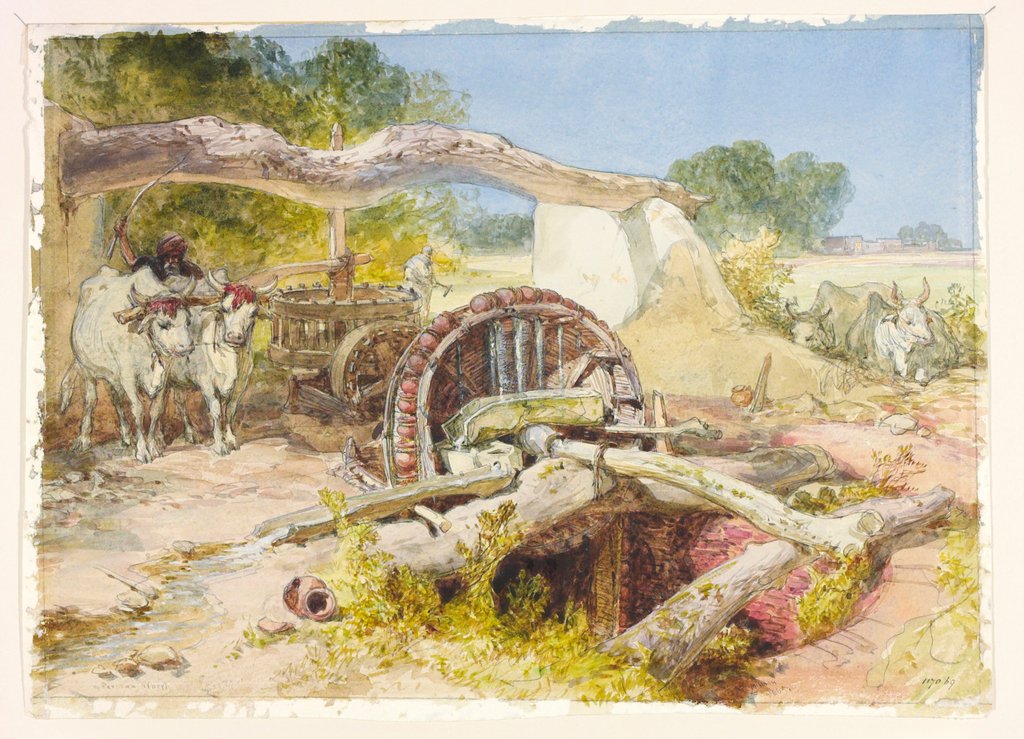 Detail of Persian Water Wheel by William Simpson