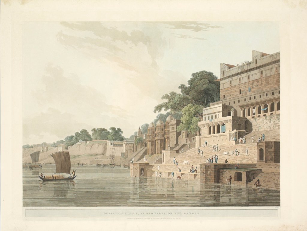 Detail of Dasashvamedh Ghat by Thomas Daniell