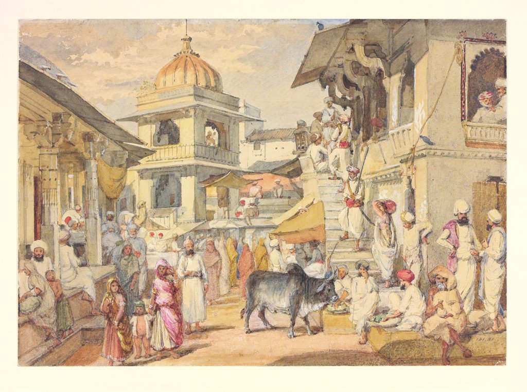 Detail of Guard house in the bazaar at Udaipur by William Carpenter