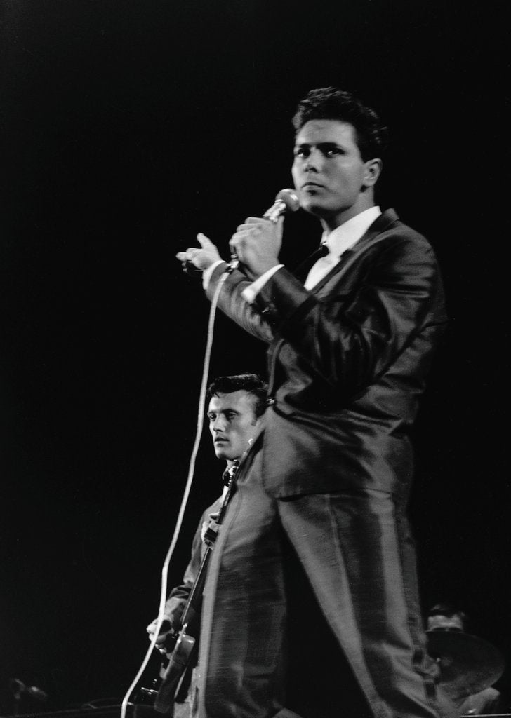 Detail of Cliff Richard with band by Harry Hammond