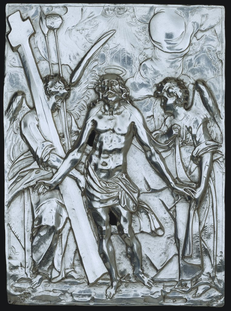 Detail of Christ and Angels surrounded by instruments of the Passion. Netherlands, 17th century by Unknown