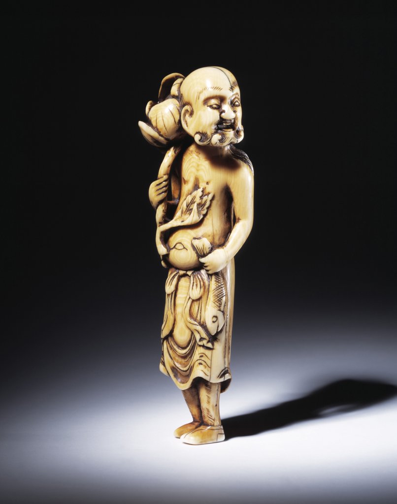 Detail of Netsuke figure of Sennin by Unknown