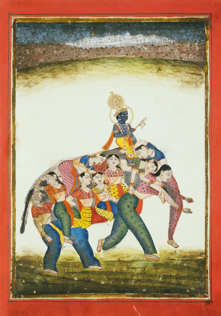 Detail of Man on an anthropomorphic elephant. India, 18th century by Unknown