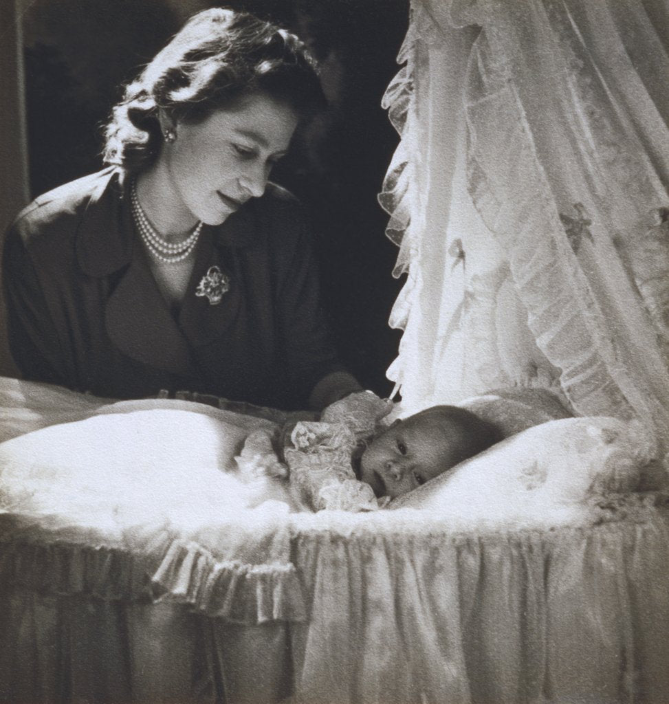 Detail of Princess Elizabeth with her first child, Prince Charles by Cecil Beaton