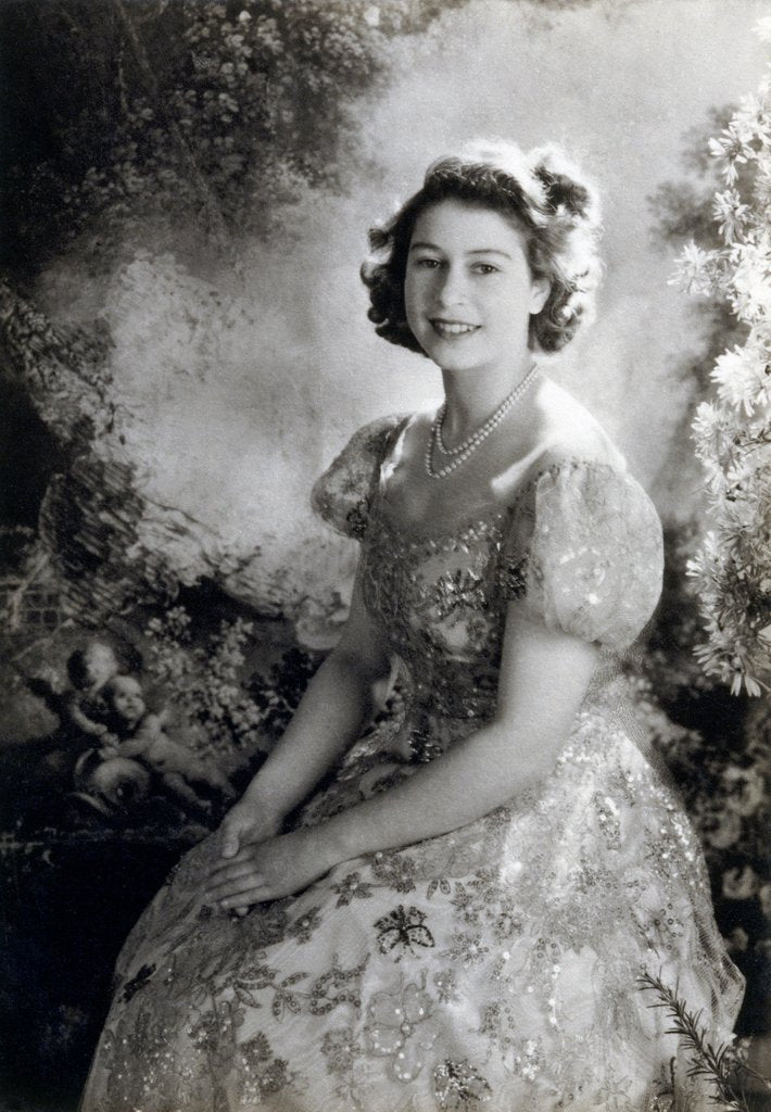 Detail of Princess Elizabeth in summer dress by Cecil Beaton
