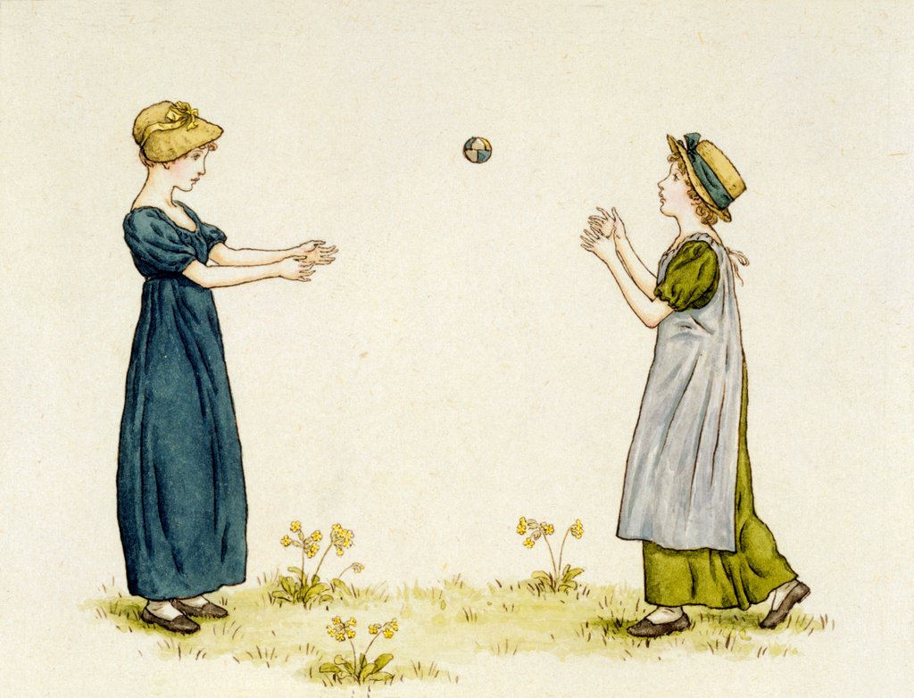Detail of Children playing by Kate Greenaway