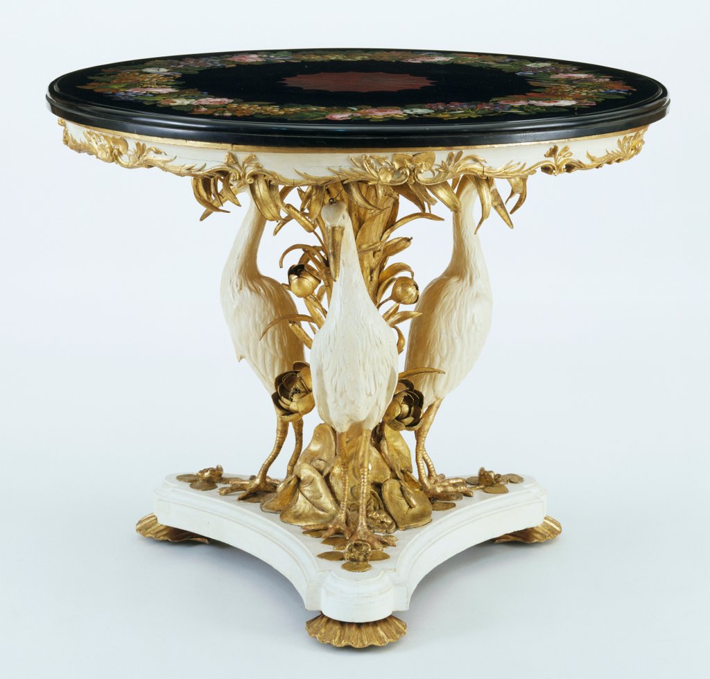 Detail of Round table. England, 1851 by Michelangelo Barberi(Chevalier)