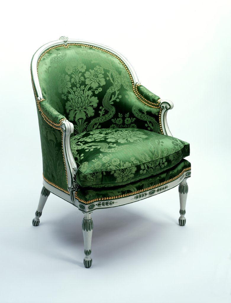 Detail of Bergére Chair by Thomas Chippendale