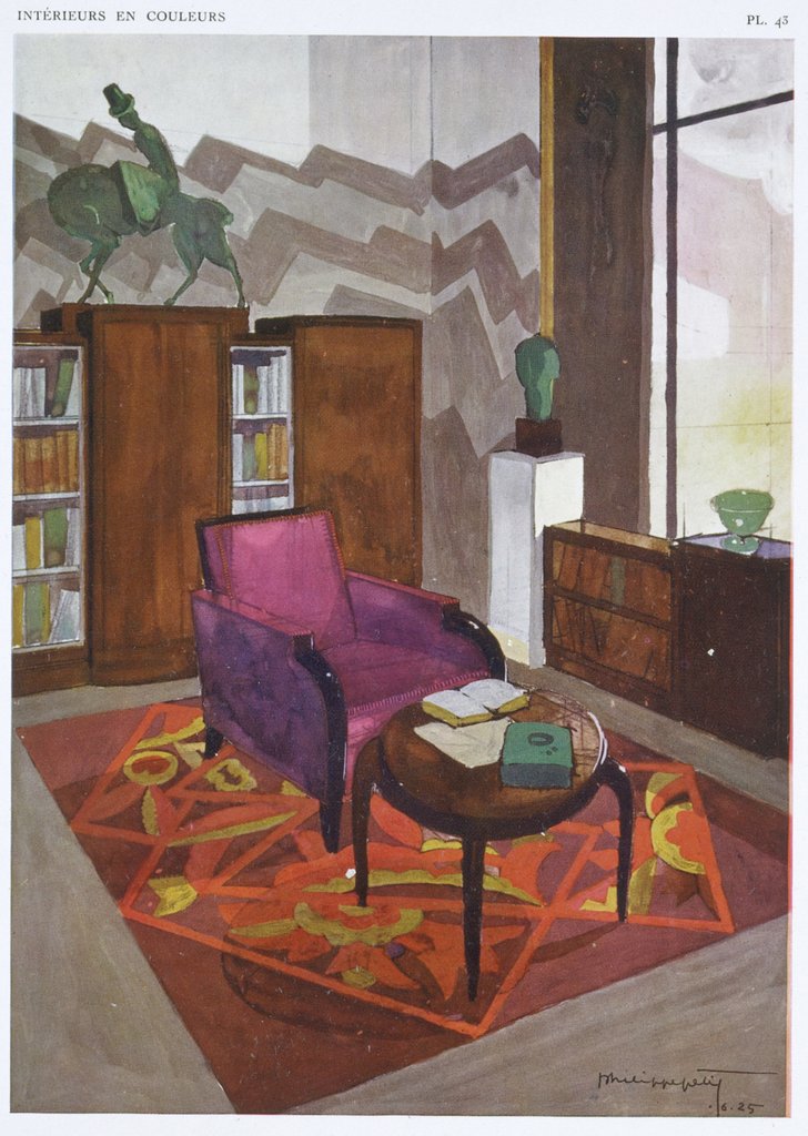 Detail of Living Room from Intérieurs en couleurs by Rene Joubert