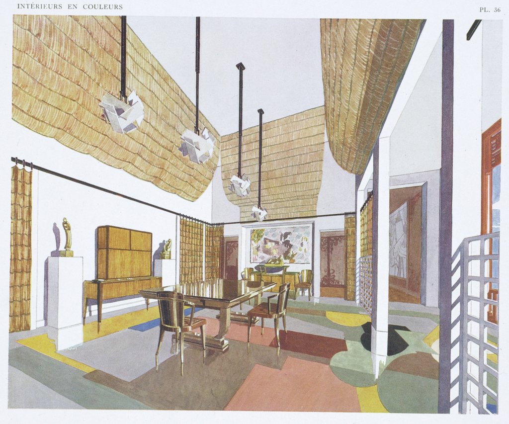 Detail of Salle à Manger dans une Habitation Coloniale from Intérieurs en couleurs by Pierre Chareau