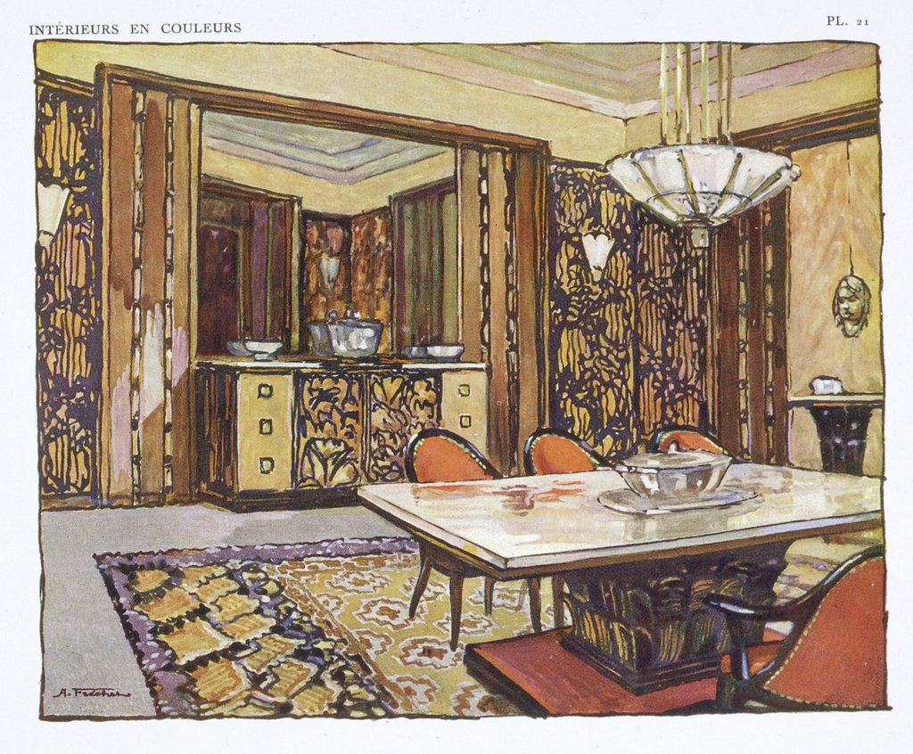 Detail of Salle à Manger from Intérieurs en couleurs by André Fléchet