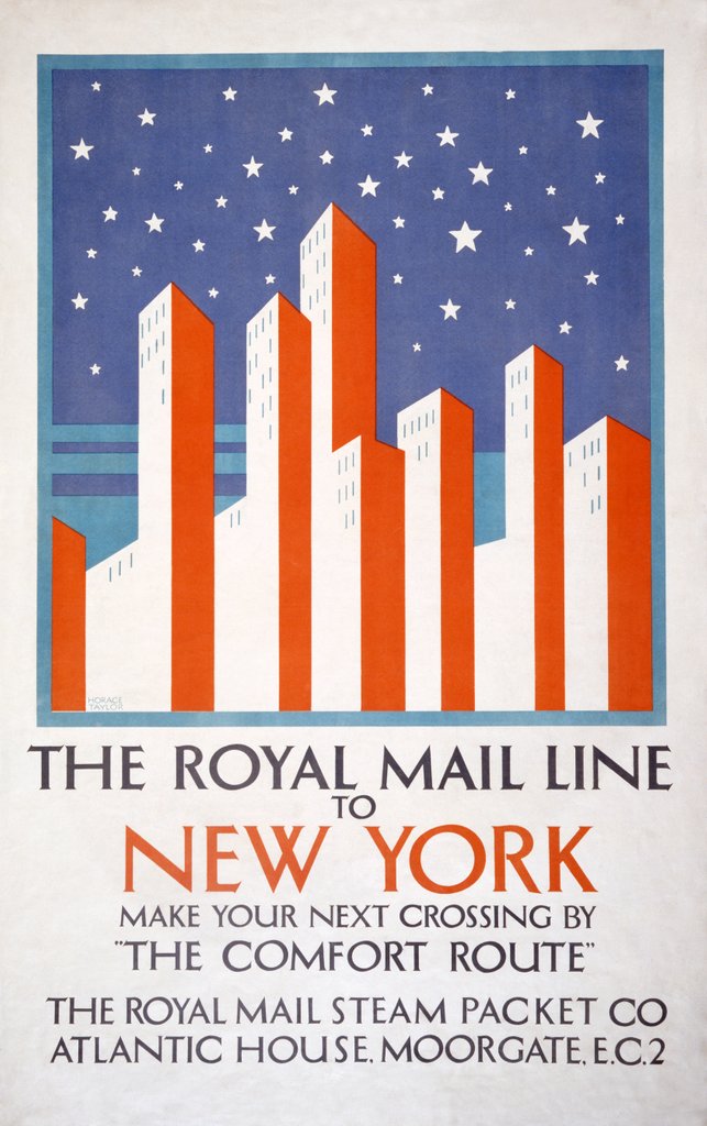 Detail of The Royal Mail Line to New York by Horace Taylor
