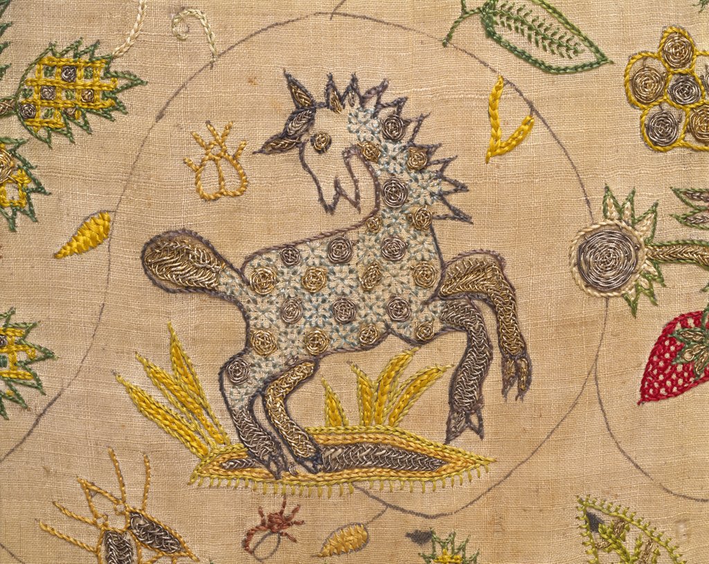 Detail of Cover, detail of a horse. England, early 17th century by Anonymous