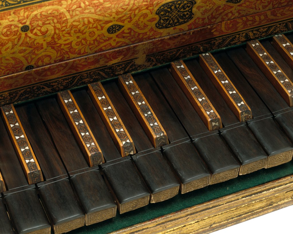 Detail of Virginal, detail of keyboard. Italy, late 16th century by Giovanni Baffo
