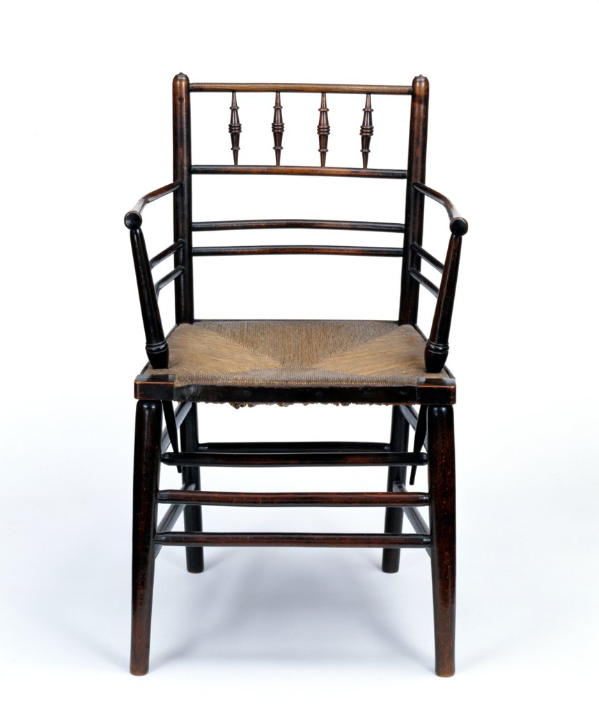 Detail of Sussex armchair by Philip Webb