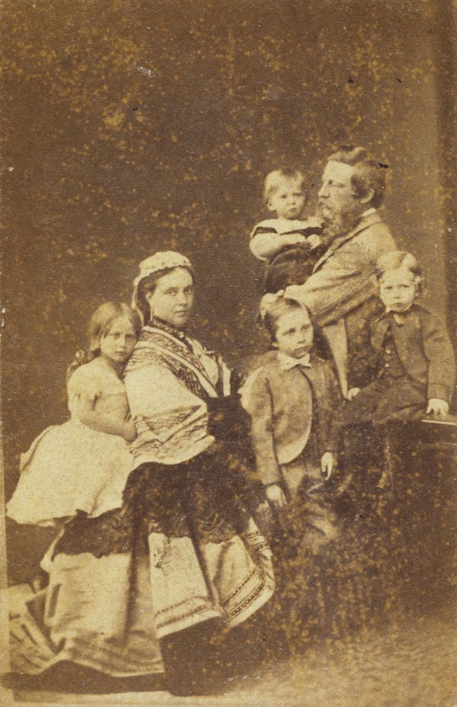Detail of Princess Augusta and her family by Unknown