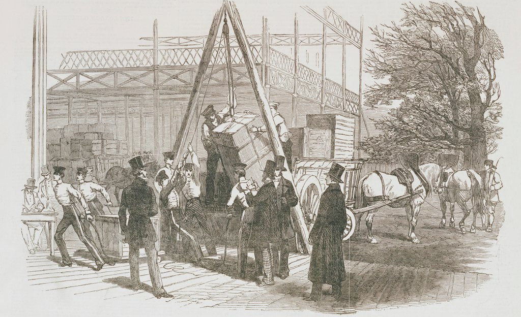 Detail of Reception of Goods in the Great Exhibition Hall. England, mid-19th century by Anonymous