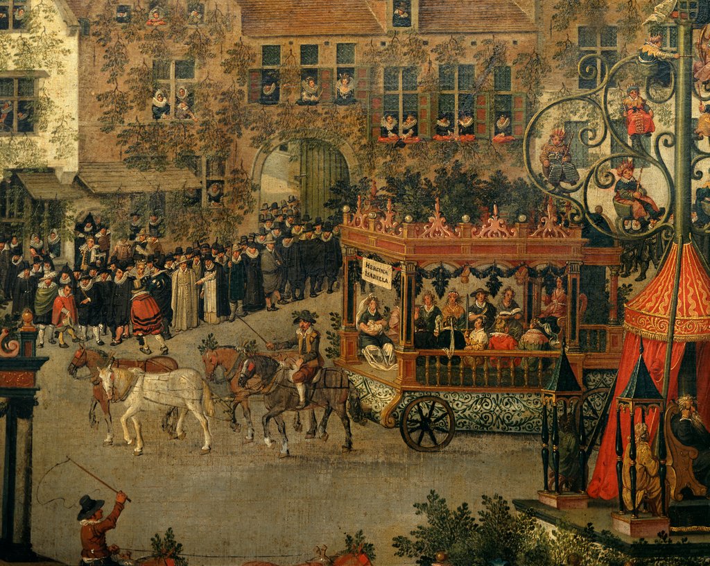 Detail of Procession of the Ommeganck at Brussels in 1615, detail by Denis Van Alsloot