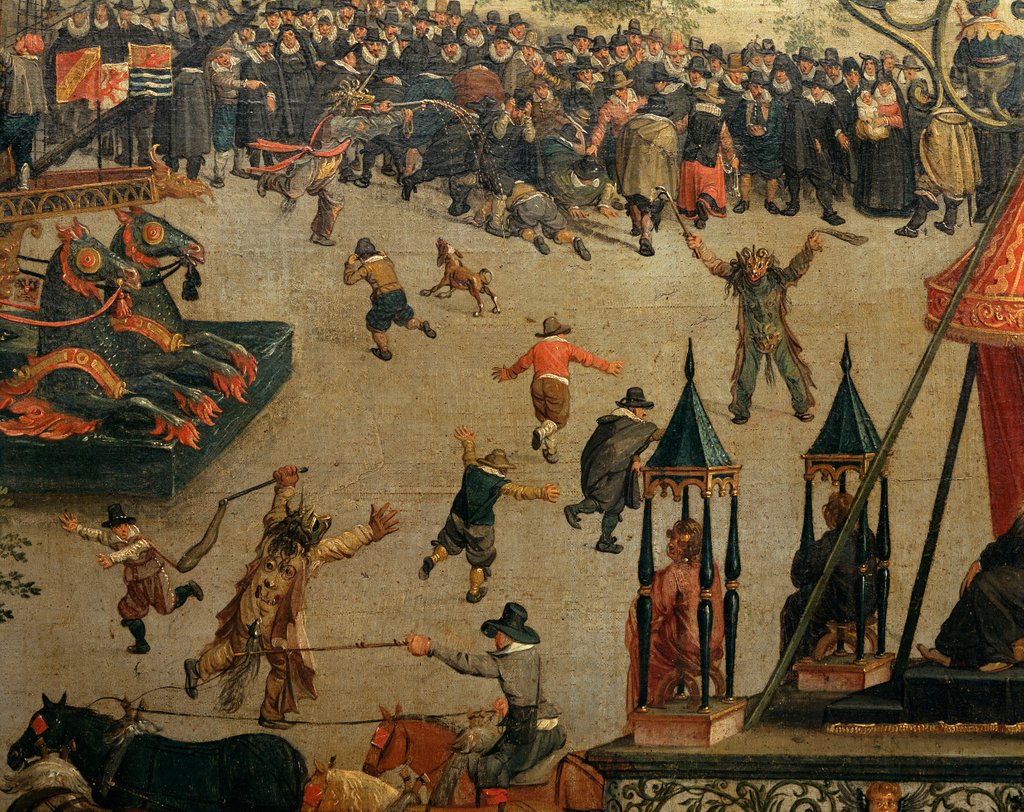 Detail of Procession of the Ommeganck at Brussels in 1615, detail by Denis Van Alsloot