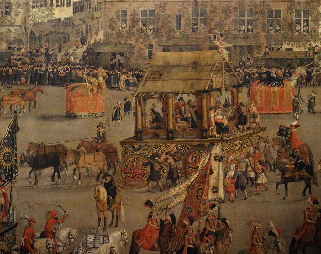 Detail of Procession of the Ommeganck at Brussels in 1615, detail by Denis Van Alsloot