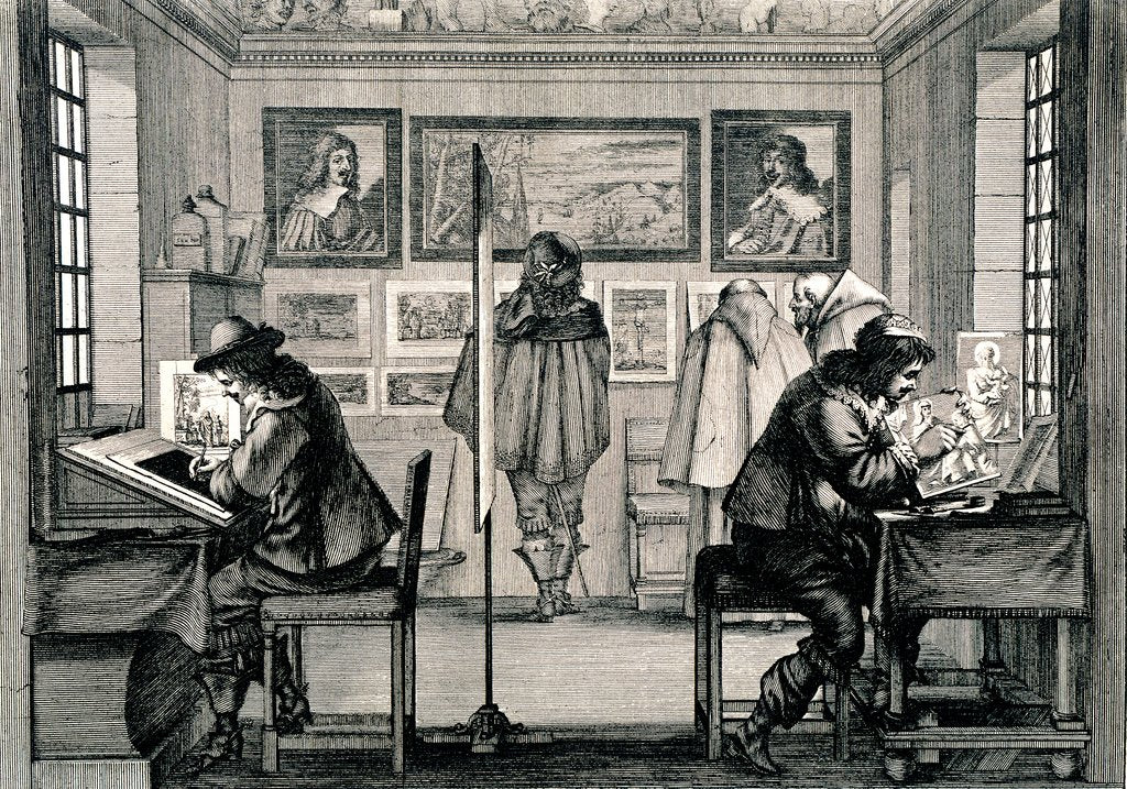 Detail of The Engraver's Workshop by F. Lippmann