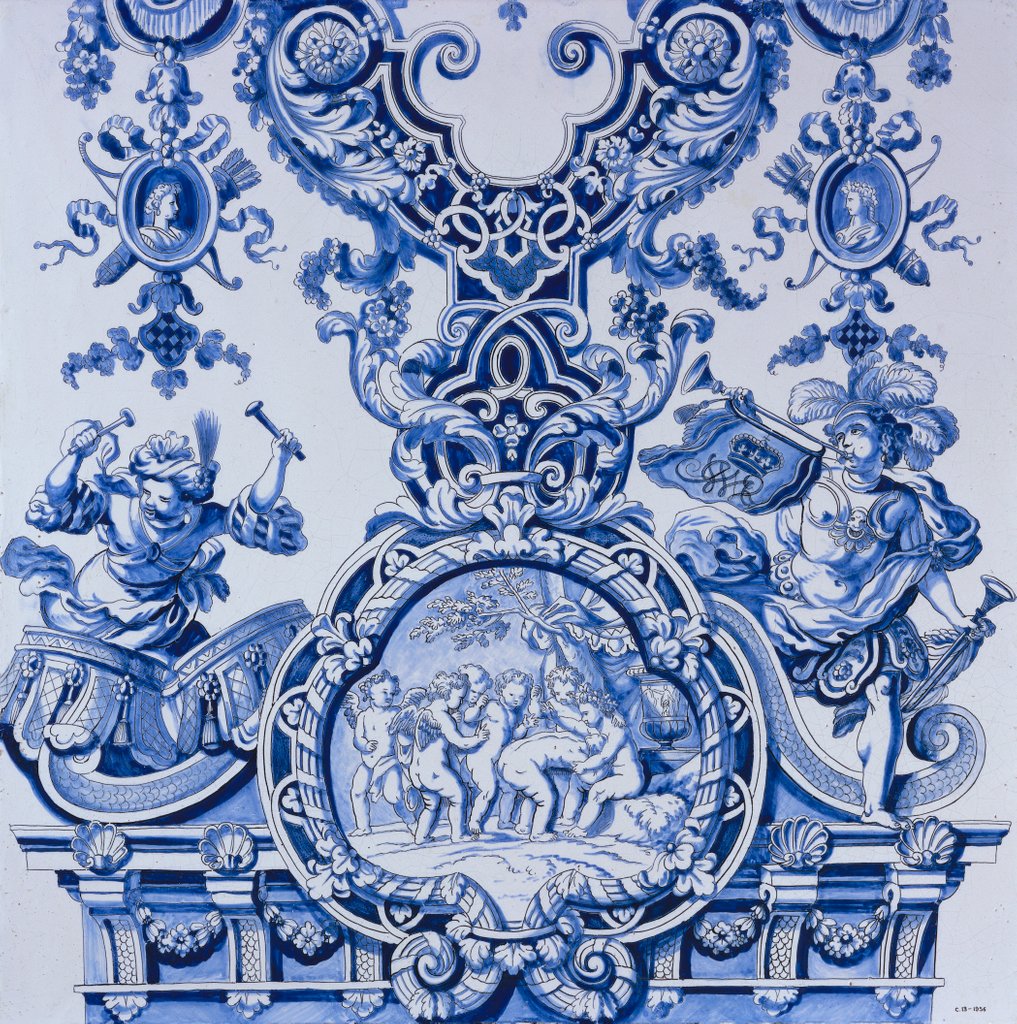 Detail of Delft Tile by Adrianus Kocx