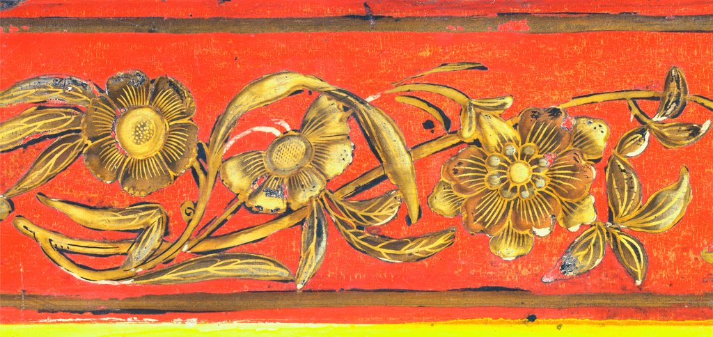Detail of Scrolling chinoiserie flowers, detail by John Linnell