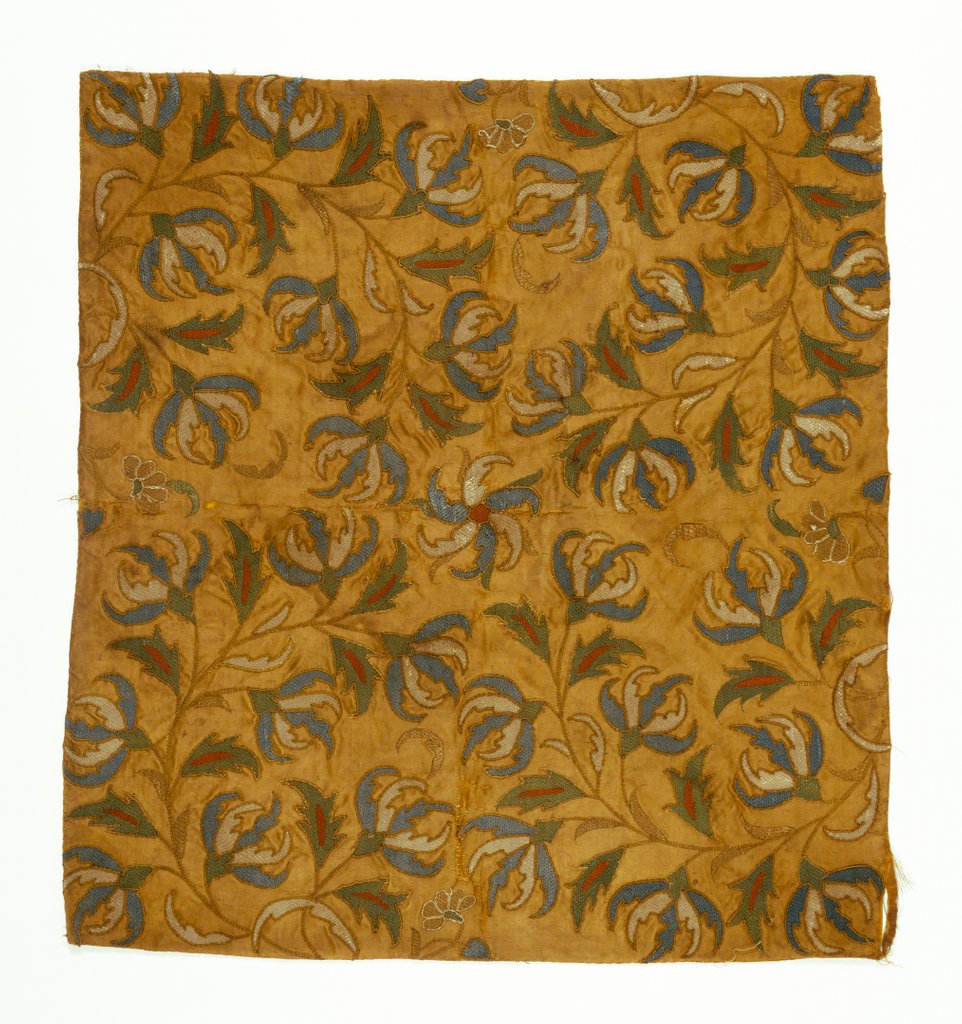 Detail of Silk embroidered cover by Unknown