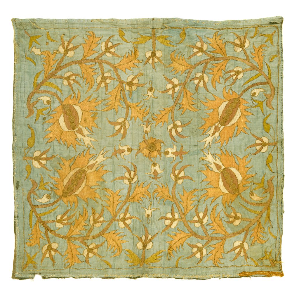 Detail of Silk embroidered cover by Unknown