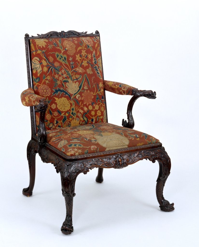 Detail of Armchair, after Thomas Chippendale. England, mid-18th century by Unknown