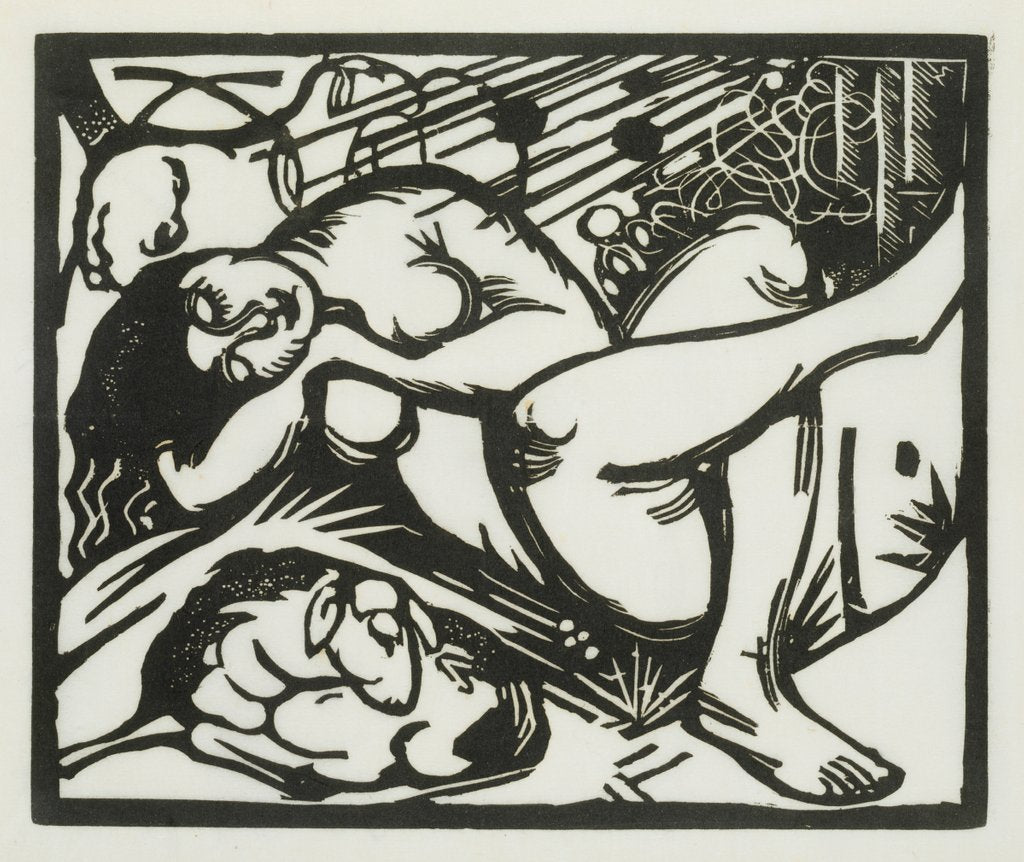 Detail of Sleeping Shepherdess by Franz Marc