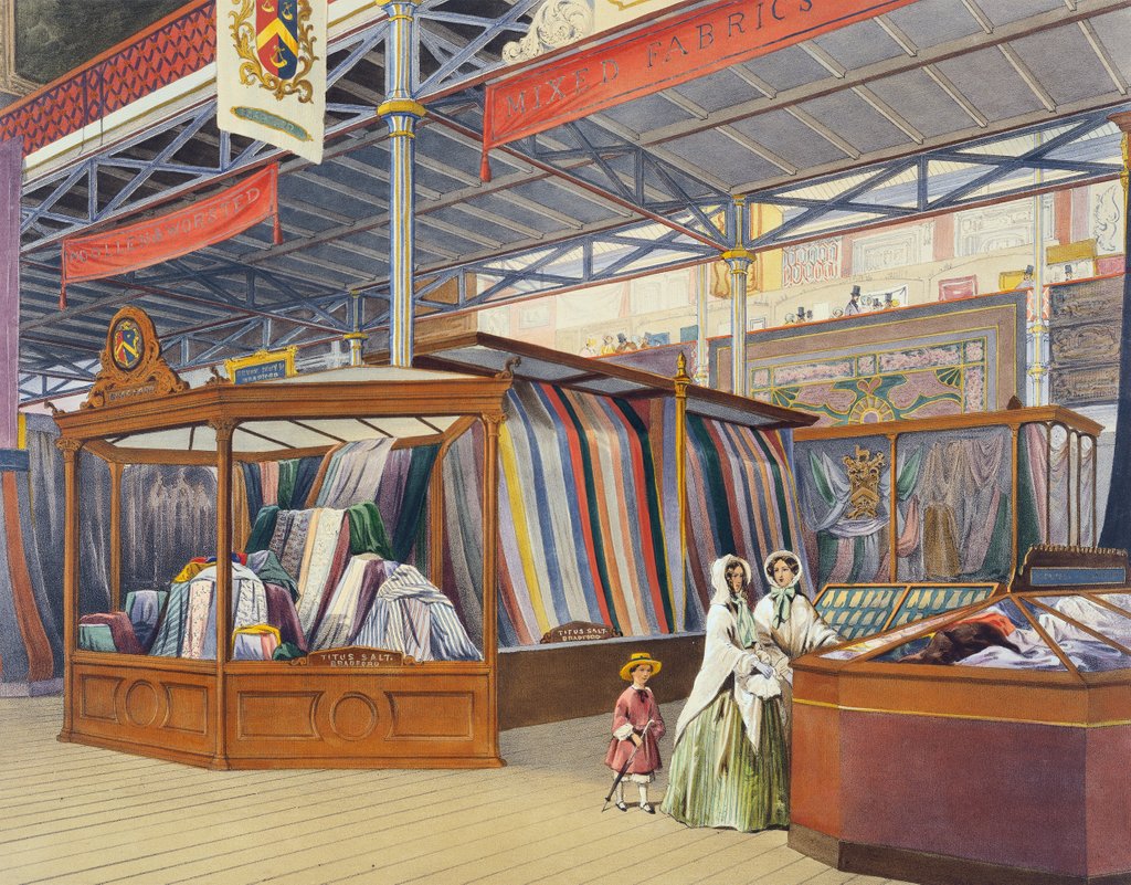 Detail of Bradford Court, the Textiles and Woollen section of the Great Exhibition. London, England, late 19th century by Unknown