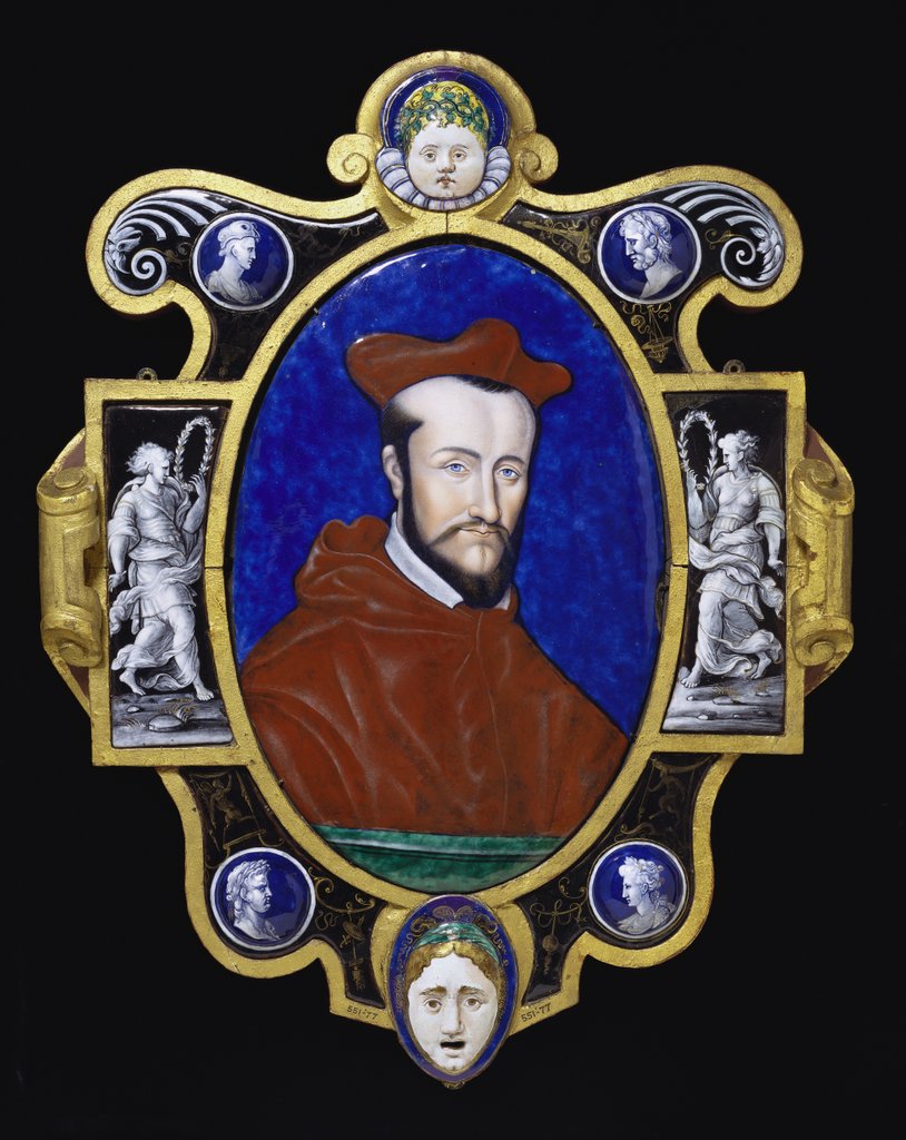 Detail of Enamel Plaque of Cardinal of Guise by Léonard Limosin