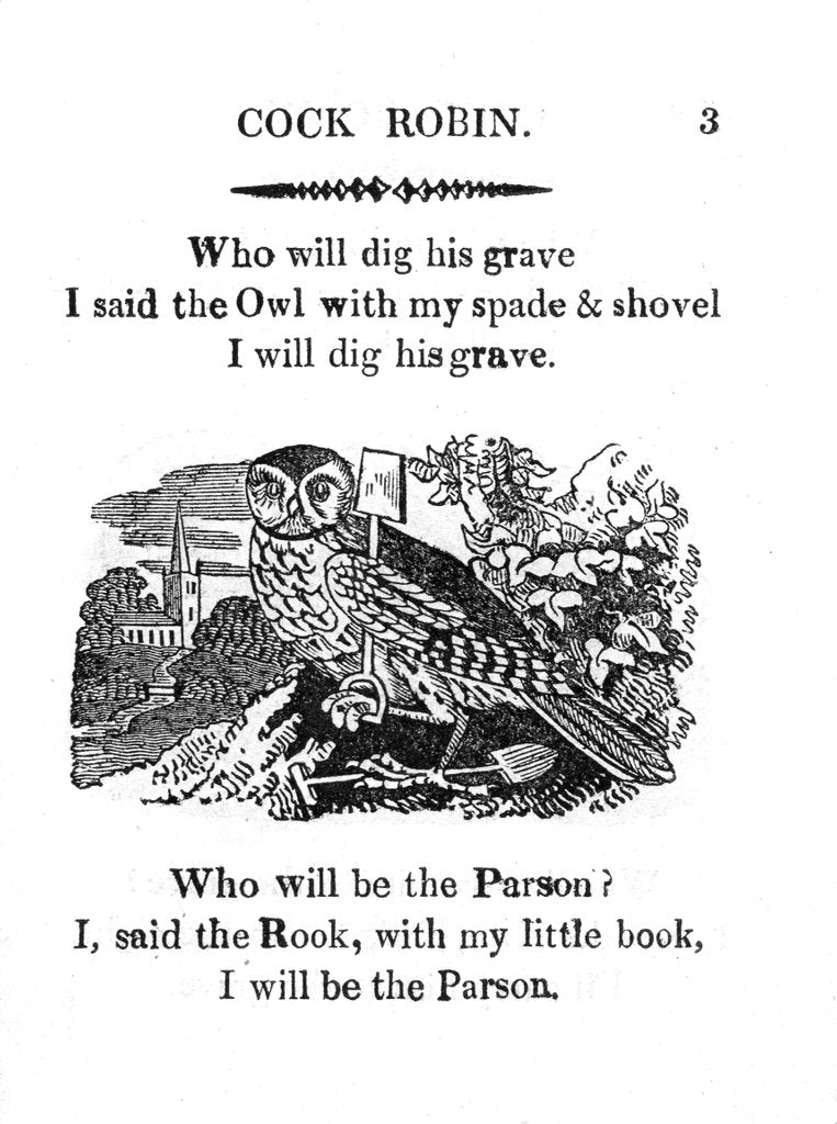 Detail of Page from The Death and Burial of Cock Robin by Anonymous