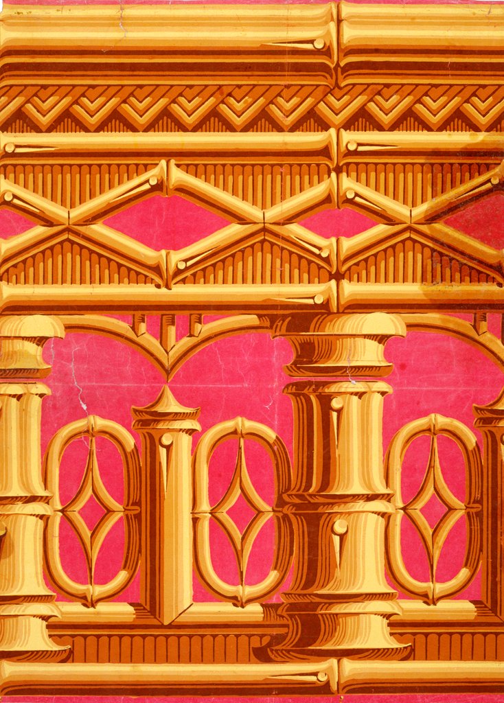 Detail of Bamboo wallpaper. Kent, England, mid-19th century by Thomas Avery