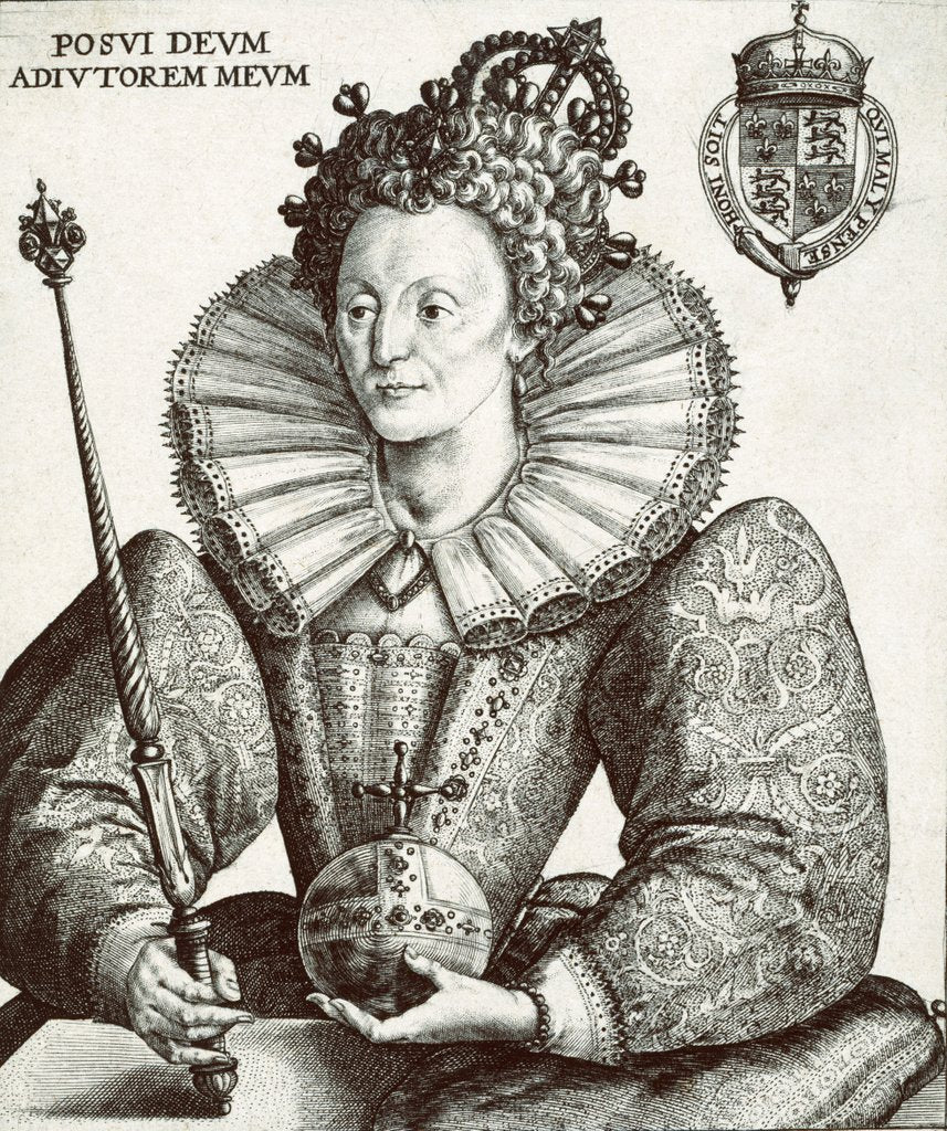 Detail of Queen Elizabeth I by Crispijn de Passe(I)