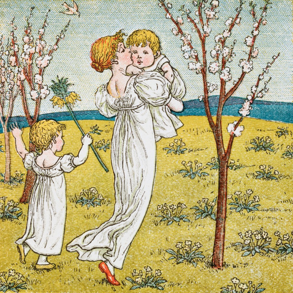 Detail of Mother and children by Kate Greenaway