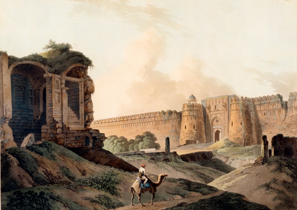 Detail of The Western entrance of Shere Shians Fort by Thomas Daniell