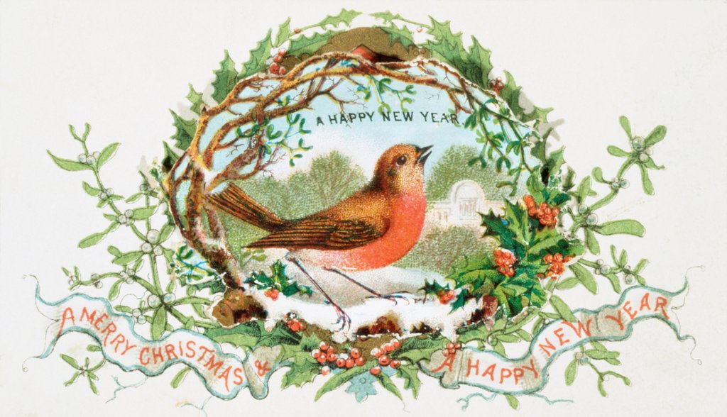 Detail of Christmas Card. England, 19th century by Anonymous