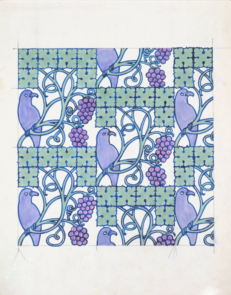 Detail of Textile design by Charles Francis Annesley Voysey
