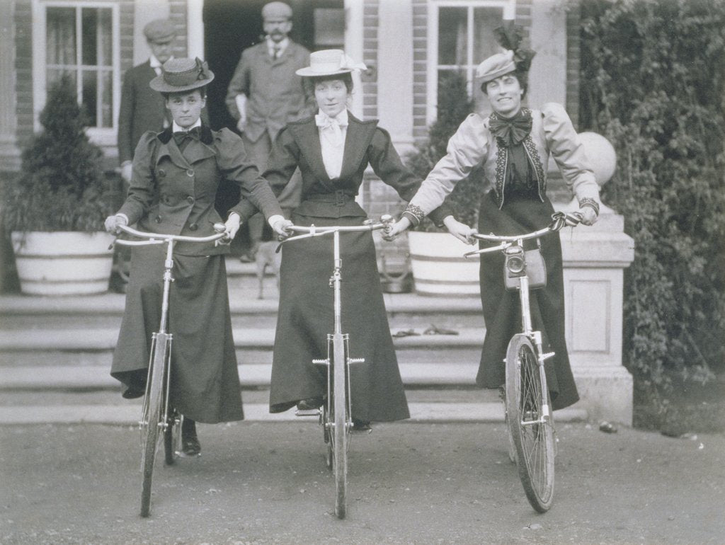 Detail of Three Women on Bikes by Unknown