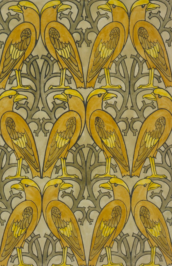 Detail of Textile design by Charles Francis Annesley Voysey