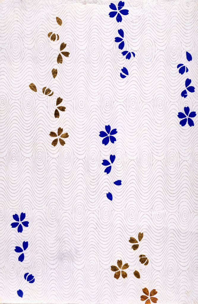 Detail of Blue and Gold Cherry Blossom on a Pond. Japan, 19th century by Unknown