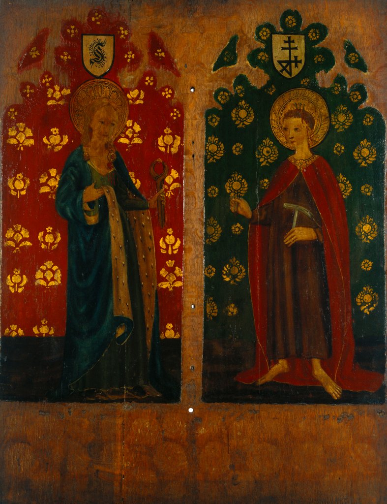 Detail of Painted rood screen with St Agatha & St William of Norwich by Unknown