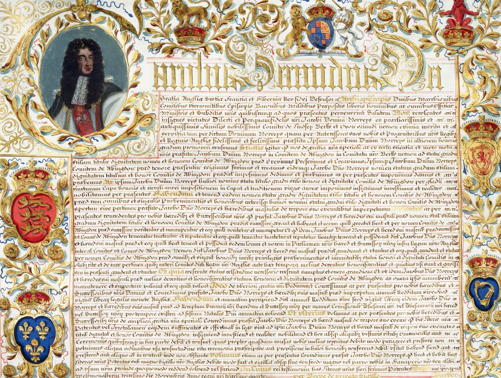 Detail of Deed of Arms of Earl of Abingdon to John Bertie. England, late 17th century by Unknown