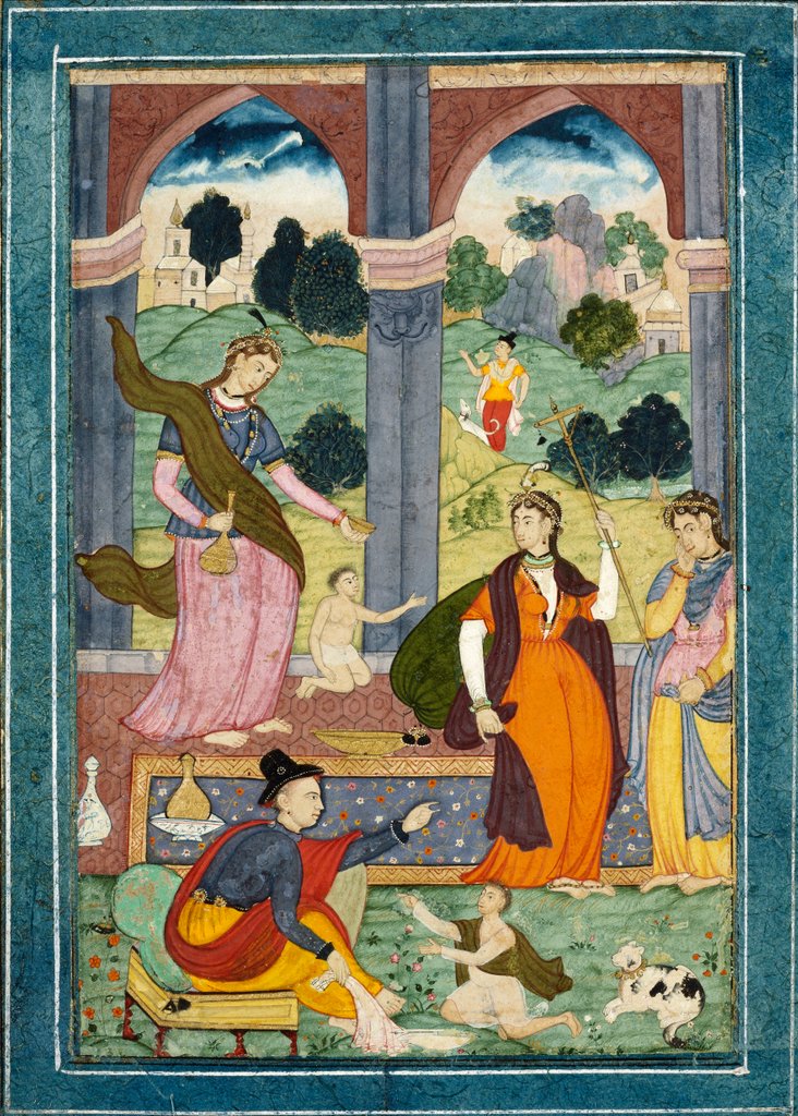 Detail of Group of ladies and men in European costume by Unknown