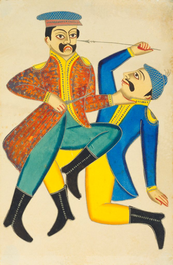 Detail of Two men fighting by Unknown