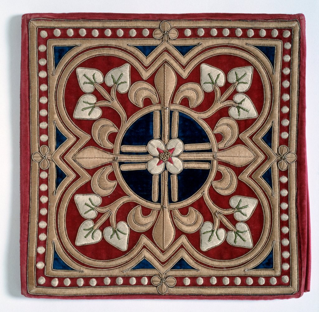 Detail of Ecclesiastical burse by Augustus Welby Northmore Pugin