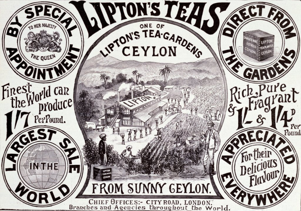 Detail of Advertisement for Lipton's Teas by Anonymous