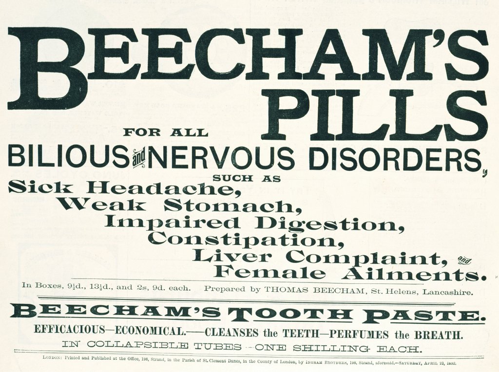 Detail of Advertisement for Beecham's Pills by Anonymous